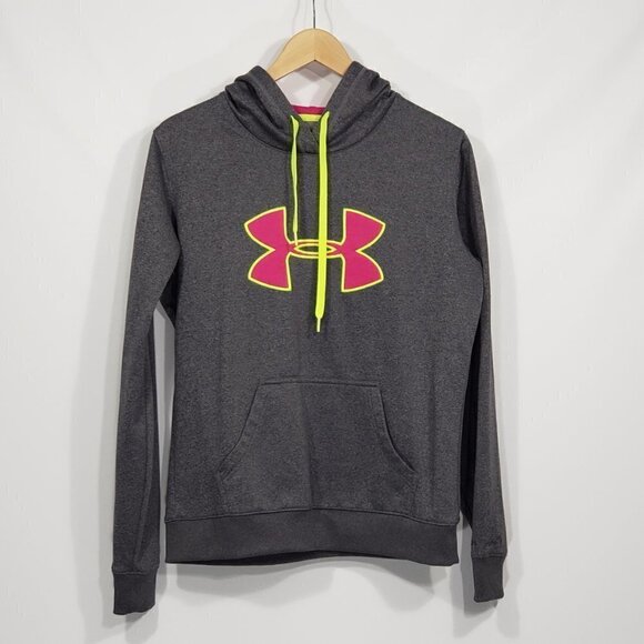 Under Armour  Grey & Pink Hooded Sweatshirt  UA Storm  Semi-fitted Medium - Picture 1 of 3